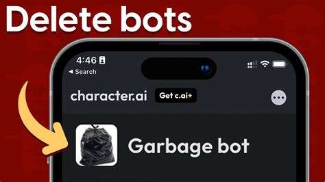 how to delete a character ai bot